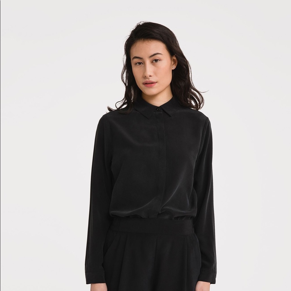 Grana Silk Long Sleeve Button Down